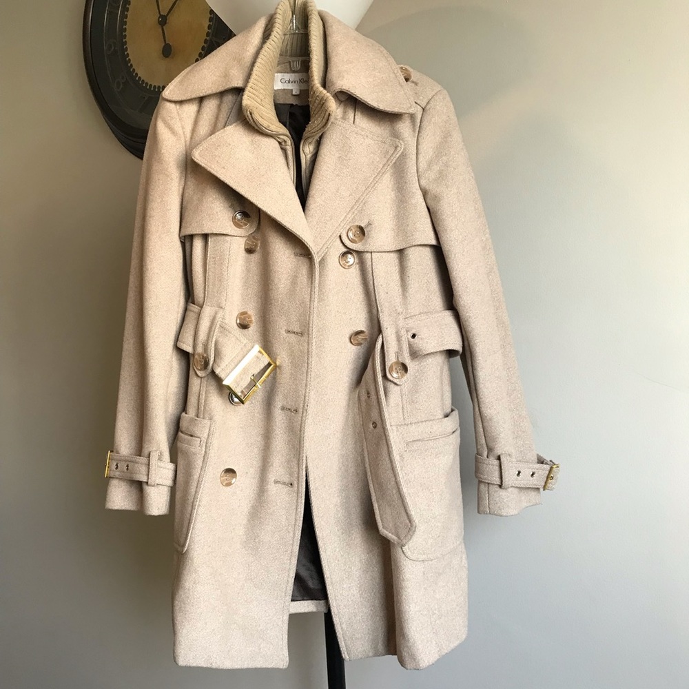 CALVIN KLIEN Wool Trench Coat 🧥